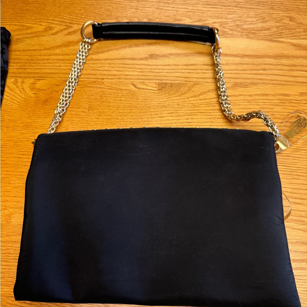 Christian Audigier Black and Gold Mini Bag with Studded Design - Picture 2 of 5